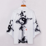 Snake Demon Print Mantel Jaapani kimono kardigans&auml;rk naiste Haori Yukata Cosplay meeste traditsioonilised riided XL