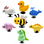 7 tk 3D pardi kingav&otilde;lusid armsad loomakingade kaunistused, pannal Kawaii mesilase j&auml;nese dinosauruse aia sandaalide tarvikud lastele kingitus 7 pcs with a set