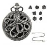 Mini DND t&auml;ringukomplekt mitmetahuline metallist t&auml;ring koos ketiga Steampunk Gear kaheksajala taskukellaga pronksi/hall v&auml;rv