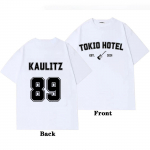 Tokio Hotel puuvillane T-s&auml;rk Rockb&auml;nd Kaulitz seljaprindiga Saksamaa Suvi L&uuml;hikeste varrukatega Must T-s&auml;rk Naised Tavariided XS
