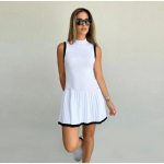 Suvine elegantne seksikas kootud minikleit naiste retro Y2k varrukateta plisseeritud rannakleidid mood &scaron;ikk &otilde;huke elastne High Street r&otilde;ivad S valge