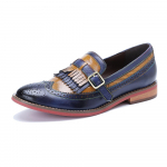 Peep Toe lamedad sandaalid Retro ehtsast nahast mugava pehme tallaga mitmek&uuml;lgsed naiste kingad 36 sinine