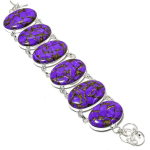 Copper Charoite Gemstone Handmade 925 Sterling Silver Jewelry Bracelet 7-8 f8j16