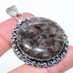 Larvikite Stone Gemstone Handmade 925 Sterling Silver Jewelry Pendant 2.05 i4m53