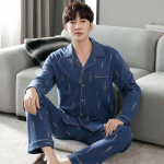 Meeste kevad- ja s&uuml;gispuuvillane kaheosaline pidžaamakomplekt Pidžaamad koduriided Suured &otilde;hukesed s&uuml;gis- ja talvised koduriided XXXXL