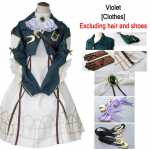 Violetne Evergarden Violetne kost&uuml;&uuml;m Cosplay M&auml;ng Anime Rollim&auml;ng L roheline