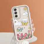 Pehme silikoonist ruudukujulise redeliga printimismustriga telefoni korpus T&auml;iskaanega kaamera p&otilde;rutuskindel kaitse kummist &uuml;mbris Samsungile Samsung A30S must