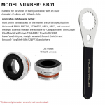 RIDERACE jalgratta alumine kronsteini mutriv&otilde;ti jalgratta BB eemaldamise t&ouml;&ouml;riista paigalduseemaldaja 39/41/44/46/49mm Shimano BBR9000 SRAM DUB jaoks