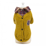 S&uuml;gis- ja talvine lemmikloomar&otilde;ivad koer kootud džemprid tikandid mantel Lemmiklooma kutsika kassi rev&auml;&auml;riga kampsun S kollane