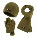 3 tk/komplekt Unisex talvine nokam&uuml;ts Sall Kinnaste komplekt Paks fliis soe m&uuml;ts Kindad elastne puuteekraan Tuulekindel talvine &otilde;ues jalgrattas&otilde;idu kuppel kaelam&auml;hise komplekt armee roheline v&auml;rv