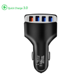 4USB QC3.0 mobiilne autolaadija, mitme pordiga autolaadija, kiirlaadimine, &uuml;ks kuni neli autolaadija must