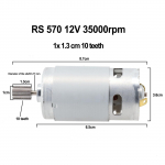 Hammasrattaga m&auml;nguauto mootor 10000 p/min 16000 p/min 23000 p/min 6V /12V 24V 570 12V 35000RPM