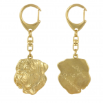 Dogue de Bordeaux, French Mastiff, Bordeauxdog II - Gilded key ring with dog in gift box, handbag decoration, luxury accessory by Art-Dog brand