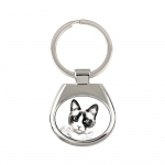 Snowshoe Cat - keychain with a cat, keychain with a print, personalized pendant from the Art-Dog brand