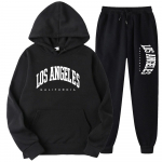 LOS ANGELES GALIFURHIA Meeste/Naiste Spordikost&uuml;&uuml;mid Moodne Trenni&uuml;likond Kapuutsiga Pusad+P&uuml;ksid Kaheosaline Komplekt Jooksmine Vabaaja Pusad Sweatpa 3XL