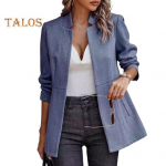 Naiste kost&uuml;&uuml;m, mantel, s&auml;lkkrae, pikkade varrukatega &uuml;hev&auml;rviline vabaaja avara kost&uuml;&uuml;miga jakk, mille taskud on eest avatud &auml;ririided M tumepunast v&auml;rvi