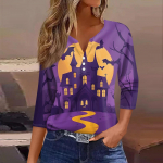 Naiste T-s&auml;rgi T-s&auml;rgi n&ouml;&ouml;biga 3/4 varrukatega igap&auml;evane n&auml;dalavahetuse mood V-kaelusega tavaline topp XXXL