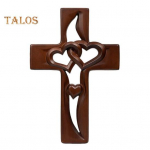 P&otilde;imunud s&uuml;dameristi seinakaunistus K&auml;sitsi valmistatud puidust topelt&otilde;&otilde;nes armastuse s&uuml;dame-usu palverist kodukontori seinakunsti ornament A tumepruun v&auml;rv