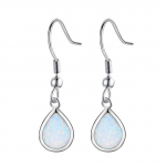 Pirnil&otilde;igatud sinine Fire Opal Stone Tilkk&otilde;rvar&otilde;ngad naistele 925 Sterling H&otilde;bedaga t&auml;idetud pisaraga s&uuml;nnikivist rippuvad k&otilde;rvar&otilde;ngad naistele kingitus