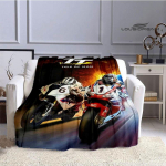 Mootorrattur Isle of Man TT Prinditud tekid Flanell Soe tekk Pehme hubane tekk Reisitooted voodipesu S&uuml;nnip&auml;evakingitus 30x40in