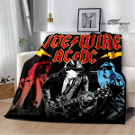 Rockb&auml;nd AC/DC retrotr&uuml;kiga flanellist soe pleed piknikutekk voodikate viskepleed voodipesu S&uuml;nnip&auml;evakink 40x50in