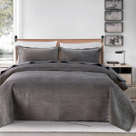 Crystal Velvet lamineeritud puuvillane voodikate Tepitud Euroopa vabaaja kate Kodu voodipesu 220*240cm hall