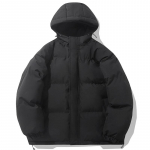 2024. aasta talvejope Meeste kapuutsiga vabaaja lahtised soojad pargid Meeste massiivse kapuutsiga kraega, paksendatud meeste talvejope, mantel, mees M must