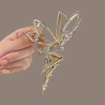 1 tk Rhinestone Elfi metallist juuksek&uuml;&uuml;s naistele Krabiklambriga juuksen&otilde;el Crystal Pearl Juukseaksessuaarid L&auml;ikiv Barrette peapael, ehted Kingitused 1PCS h&otilde;be