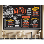 Tellisseina Kiirtoidumaali Restoran T&ouml;&ouml;stuslik Dekoor Praekana Burgeri Maal Pitsa Sn&auml;kibaari Dekoor Tapeet 200 cm(W) x 140 cm(H)