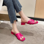 mood 2024 Uued paksud kontsad vabaaja sussid Elegantsed naiste Chaussure Femme 36 roosa punane v&auml;rv