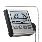 Digitaalne ahjutermomeeter Lihak&ouml;&ouml;gi alarmi taimeri funktsioon Temperatuurim&otilde;&otilde;tur grilltoidu valmistamiseks BBQ lihasondi LCD-ekraan