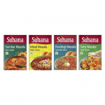 Suhana Masala Kombo 4 - Sambar Masala 50g, Pavbhaji Masala 50g, Sabji Masala 50g, Misal Masala 50g