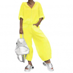 2 tk/komplekt Naiste mantel p&uuml;ksid &uuml;likond kapuutsiga lukuga poolvarrukatega n&ouml;&ouml;riga &auml;&auml;ris &uuml;laosa lai s&auml;&auml;r lahtised taskud p&uuml;ksid talvine igap&auml;evaseks kandmiseks dressid M kollane