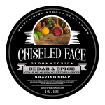 Cedar & Spice - Chisel Face's Handmade Luxury Shaving Soap, 1 x 113g brown