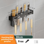 N&otilde;udehoidik Seinale kinnitatav tugev kandev&otilde;imega roostevabast terasest Korralikult organiseeritud l&otilde;ikurihoidik kodu jaoks 30*5.5*4cm must