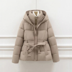 Naiste puuvillasest polsterdatud udusulgedest jope, l&uuml;hike korea versioon, naiste pealisriided, mugav elegantne daami talveparkmantel XL khaki