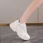 Mood 2024 Uued paksud tossud naistele Paelad Valged vulkaniseeritud kingad Vabaaja mood Platvormtossud Kiilud Spordijalatsid Zapatos De Mujer 35 khaki