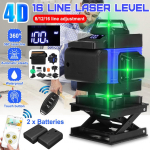APP Control Laser Level 4D 16 rida isetasanduv 360 horisontaalne ja vertikaalne risti roheline laserkiire joon 2x akuga
