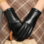 Nahkkindad Naiste &Otilde;hukesed Soojad S&otilde;itmine S&otilde;itmine Puutetundlik Esimene Kiht Lambanahkversioon Mood Tuul ja K&uuml;lm L must