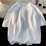 Unisexi raskekaalu puhas puuvillane valge ja must T-s&auml;rk, suur, &uuml;mara kaelusega, l&uuml;hikeste varrukatega, &uuml;hev&auml;rviline, avara kehaehitusega. L