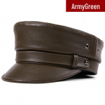 Unisex Ehtsast Nahast Kapteni M&uuml;ts: Harley Retro Punk Mootorratta Saksa Barett. XL (57-58cm) armee roheline v&auml;rv