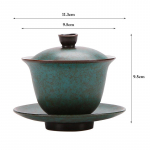 150 ml keraamiline t&uuml;rkiissinine glasuur Gaiwani teetass keraamika tee Tureen kaanega Retropigmenteeritud teekauss Kung Fu teetass joogin&otilde;ud kingitus