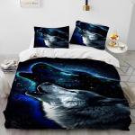 3-osaline voodipesukomplekt Tiiger Leopard Hunt Loom 3D-tr&uuml;kiga tekikott Voodipesukomplekt Mugav Hingav Luksuslik Lakan Puuvillane Voodipesu EU single(135x200cm)