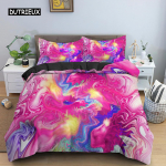 Abstraktne voodipesukomplekt 3D-tr&uuml;kiga ps&uuml;hhedeelne tekikott lukuga kinnitusega, Queen-suurus pol&uuml;estrist tekikomplektid EU single(135x200cm)