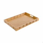 Bamboo Breakfast Tray Decorative Serving Platter for Eating, Working, Storing, Used in Bedroom, 33x22x5cm