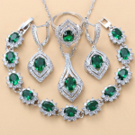 Kvaliteetsed moeehted 925 h&otilde;be 9-v&auml;rvilised ehtekomplektid m&uuml;stilise vikerkaare tsirkoon naiste k&auml;ev&otilde;ru k&otilde;rvar&otilde;ngad ja kaelakee 8