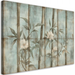 L&otilde;uenditr&uuml;kk, Bambusev&otilde;rsed lilledega tekstuurilisel taustal 60x40 sinine