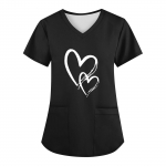 Naiste moodsad V-kaelusega l&uuml;hikeste varrukatega t&ouml;&ouml;r&otilde;ivad, taskutega, tr&uuml;kitud topid S sinine