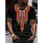 Aafrika etnilise mustriga T-s&auml;rk meestele Tribal Dashiki 3D prinditud s&auml;rgid Suvised vabaaja l&uuml;hikeste varrukatega T-s&auml;rgid &Uuml;markaelusega topid 6XL