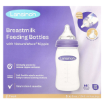 Lansinoh, NaturalWave s&ouml;&ouml;tmispudel lutiga, keskmine vool, 3 pudelit, 240 ml (8 untsi) iga white